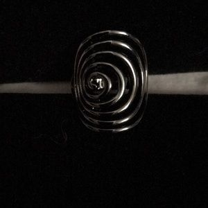 Metallic Black Swirl Ring